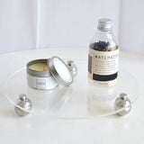 Acrylic Storage Tray Clear Transparent Stainless Steel Round Feet Minimalist Style Decorative Practical Desktop Shelf for Cafes Round - Extra Image