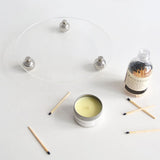Acrylic Storage Tray Clear Transparent Stainless Steel Round Feet Minimalist Style Decorative Practical Desktop Shelf for Cafes Round - Extra Image