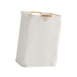 Large Laundry Basket Waterproof Collapsible Laundry Hamper with Wooden Handle for Household Bathroom S 40cm