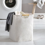 Large Laundry Basket Waterproof Collapsible Laundry Hamper with Wooden Handle for Household Bathroom S 40cm - 45-Degree Angle