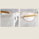 Large Laundry Basket Waterproof Collapsible Laundry Hamper with Wooden Handle for Household Bathroom S 40cm