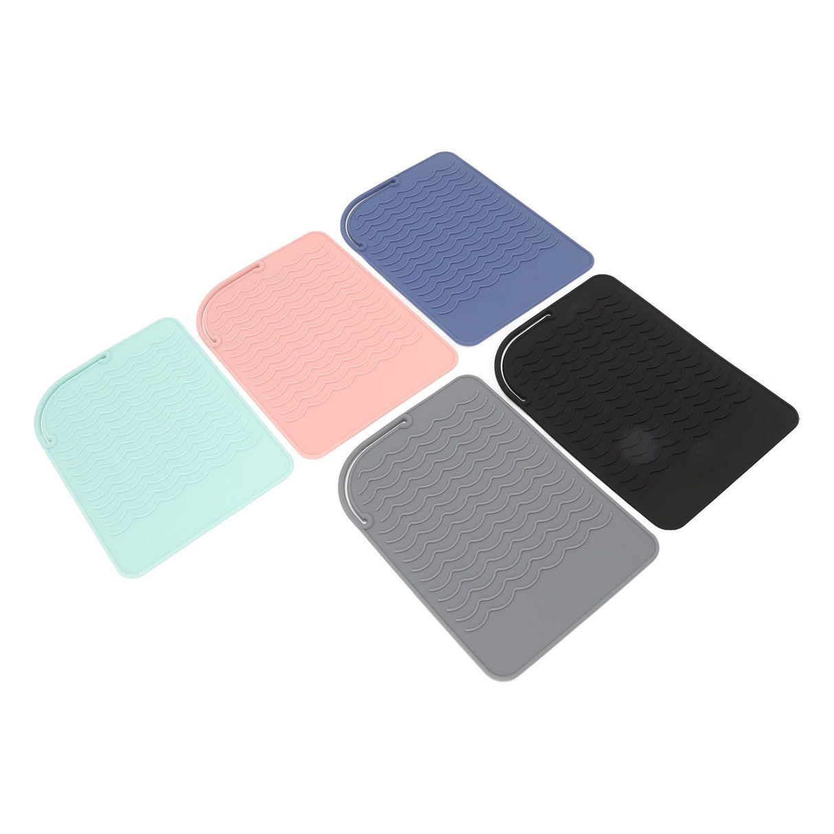 5Pcs Heat Resistant Silicone Mat Pouch for Curling Irons Hair Straighteners Flat Irons