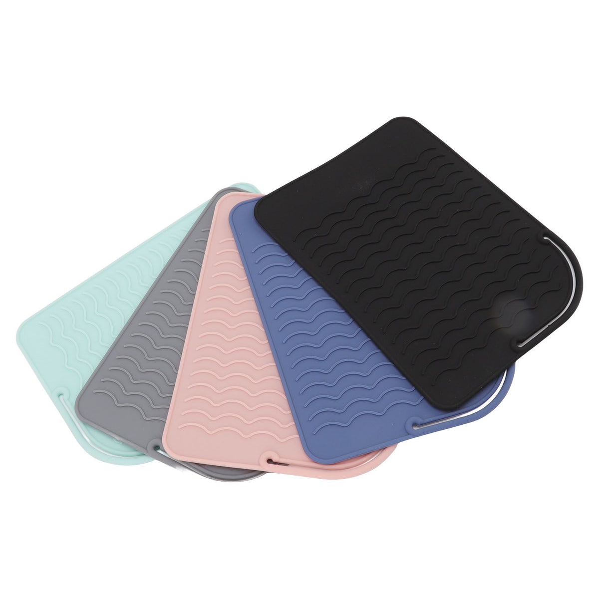 5Pcs Heat Resistant Silicone Mat Pouch for Curling Irons Hair Straighteners Flat Irons
