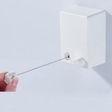 4.2m Clothes Drying Laundry Line Retractable Stainless Steel Punch Free Clothes Drying Rope for Home Balcony White - Rear View