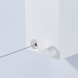 4.2m Clothes Drying Laundry Line Retractable Stainless Steel Punch Free Clothes Drying Rope for Home Balcony White