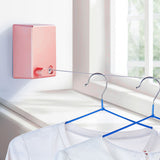 4.2m Clothes Drying Laundry Line Retractable Stainless Steel Punch Free Clothes Drying Rope for Home Balcony Pink