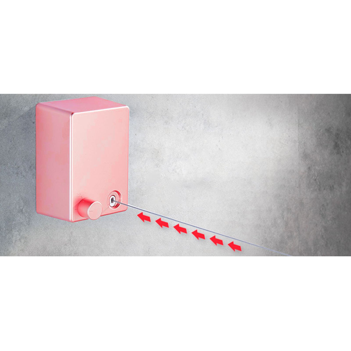 4.2m Clothes Drying Laundry Line Retractable Stainless Steel Punch Free Clothes Drying Rope for Home Balcony Pink