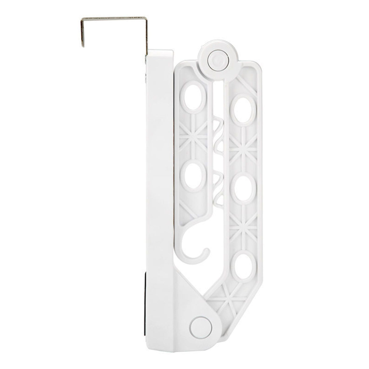 Folding Door Hanger with 5 Holes Retractable Over The Door Laundry Clothes Hanger Rack Space Saving Coat Organizer White