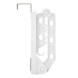 Folding Door Hanger with 5 Holes Retractable Over The Door Laundry Clothes Hanger Rack Space Saving Coat Organizer White