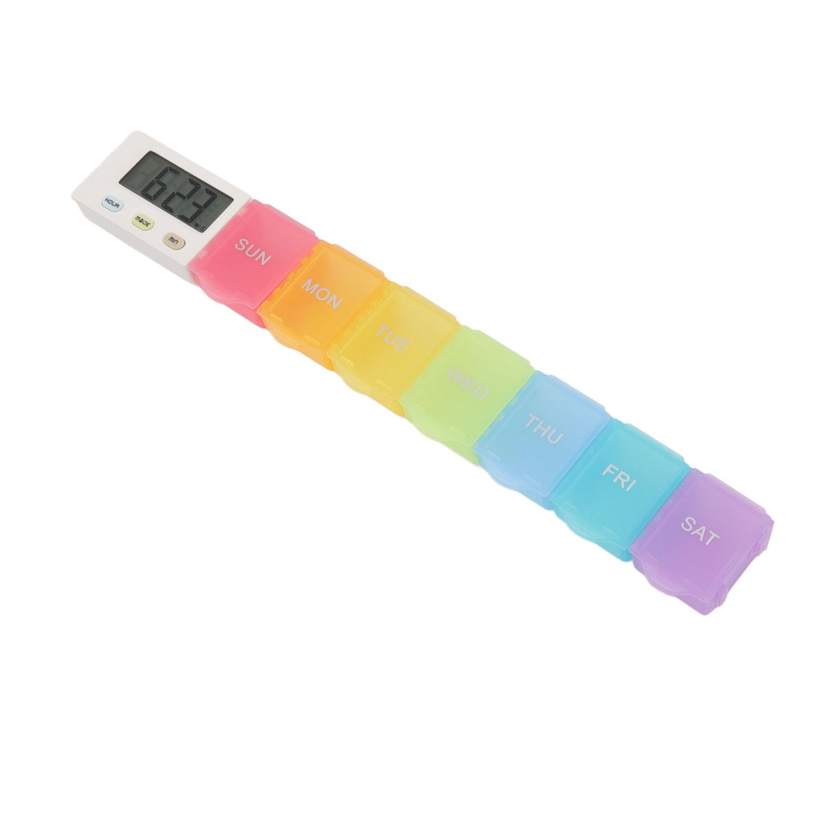 Electronic Medicine Box Detachable Washable Large Capacity Portable Tablet Case with Timer Reminder for Travel 7 Grids