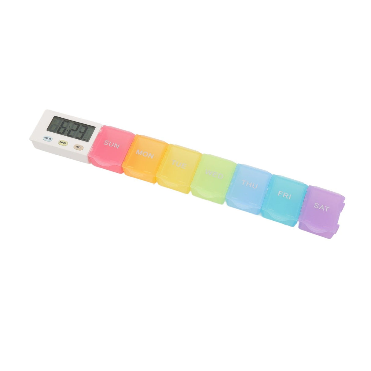 Electronic Medicine Box Detachable Washable Large Capacity Portable Tablet Case with Timer Reminder for Travel 7 Grids