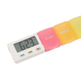 Electronic Medicine Box Detachable Washable Large Capacity Portable Tablet Case with Timer Reminder for Travel 7 Grids