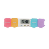 Electronic Medicine Box Detachable Washable Large Capacity Portable Tablet Case with Timer Reminder for Travel 4 Grids