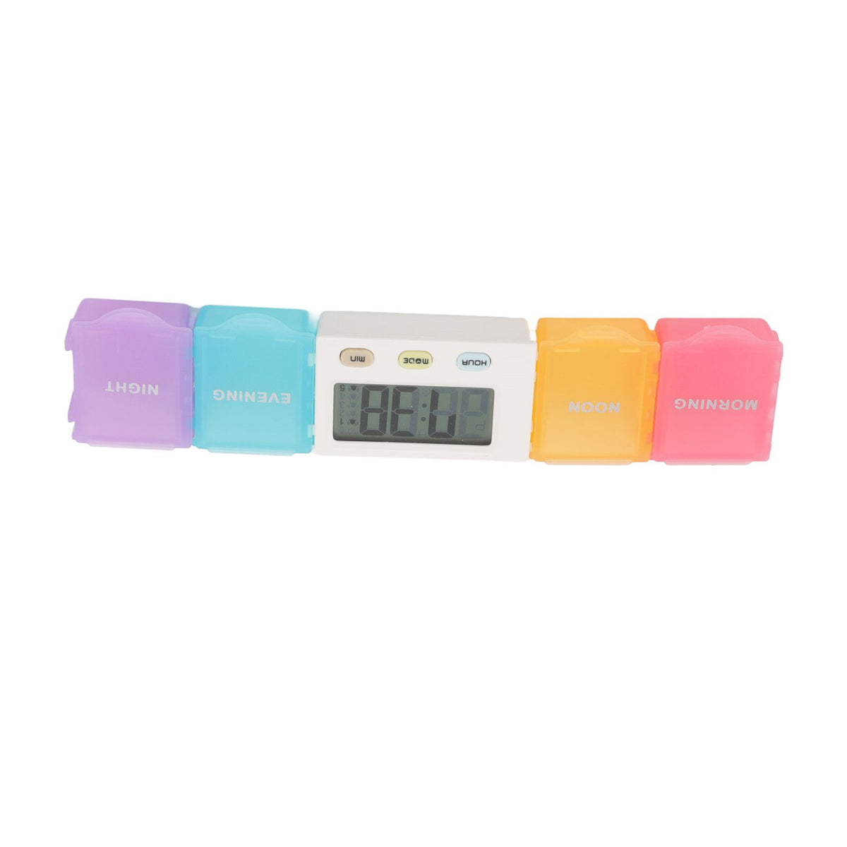 Electronic Medicine Box Detachable Washable Large Capacity Portable Tablet Case with Timer Reminder for Travel 4 Grids