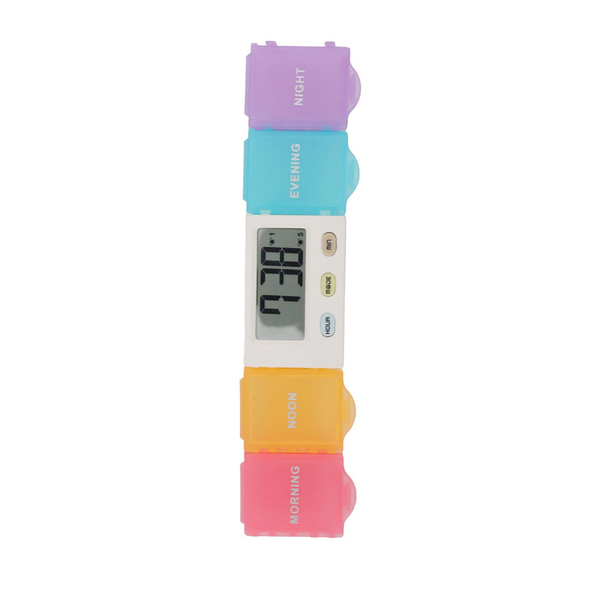Electronic Medicine Box Detachable Washable Large Capacity Portable Tablet Case with Timer Reminder for Travel 4 Grids