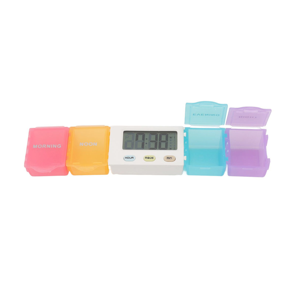 Electronic Medicine Box Detachable Washable Large Capacity Portable Tablet Case with Timer Reminder for Travel 4 Grids