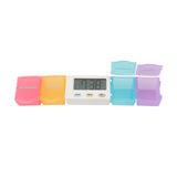 Electronic Medicine Box Detachable Washable Large Capacity Portable Tablet Case with Timer Reminder for Travel 4 Grids