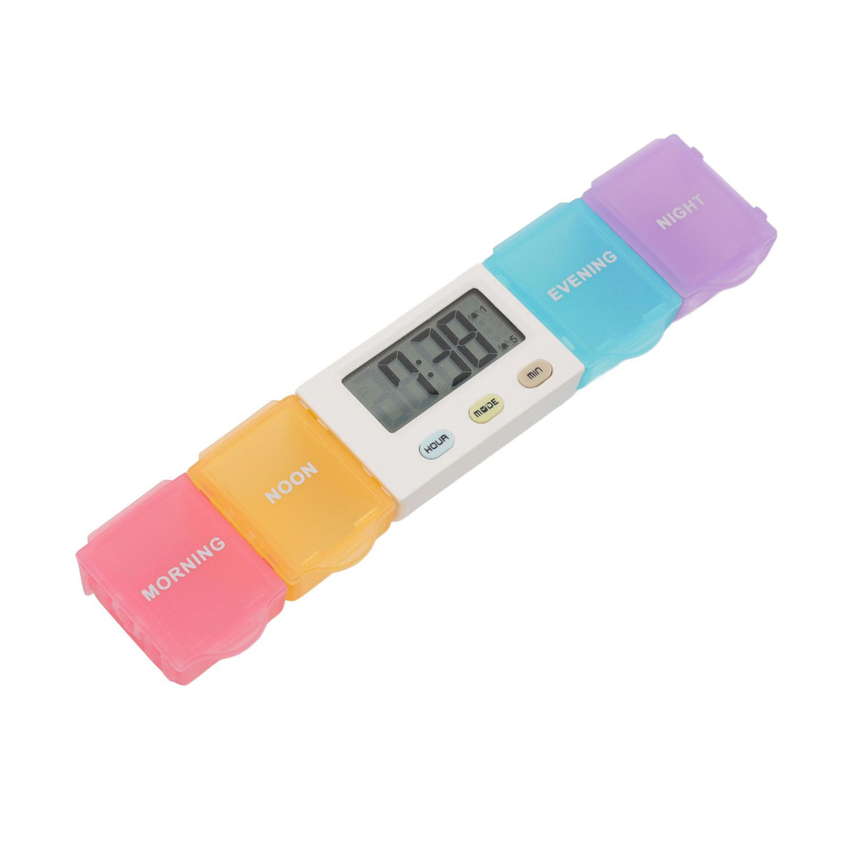 Electronic Medicine Box Detachable Washable Large Capacity Portable Tablet Case with Timer Reminder for Travel 4 Grids