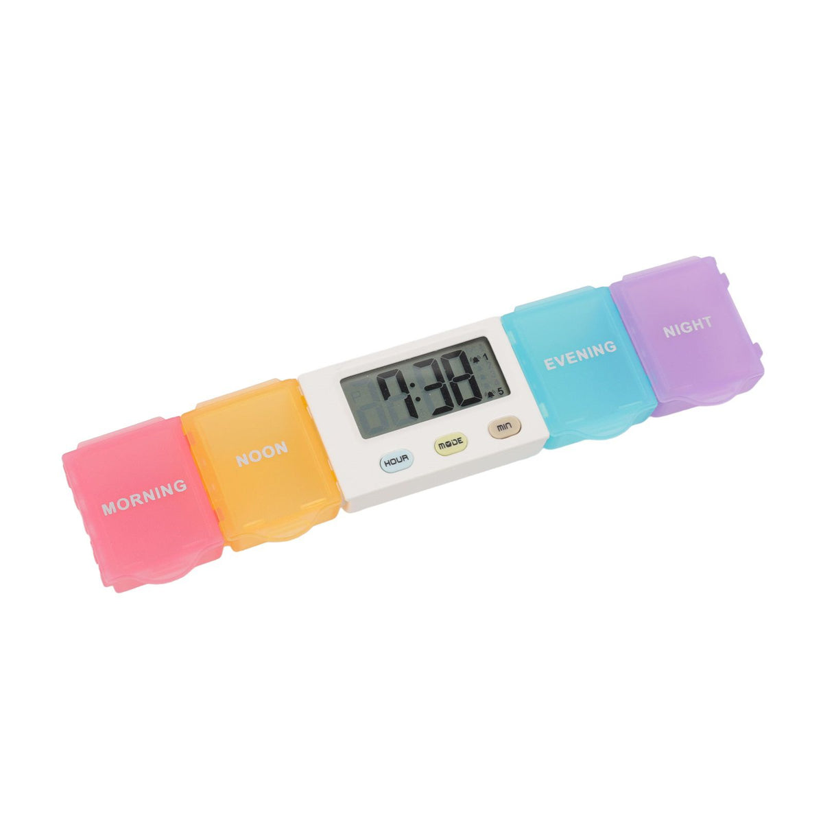 Electronic Medicine Box Detachable Washable Large Capacity Portable Tablet Case with Timer Reminder for Travel 4 Grids
