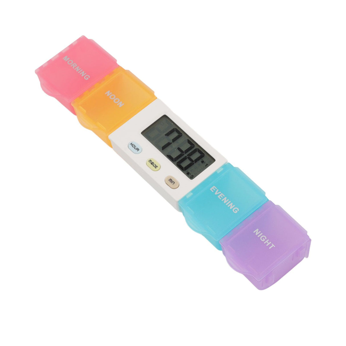 Electronic Medicine Box Detachable Washable Large Capacity Portable Tablet Case with Timer Reminder for Travel 4 Grids