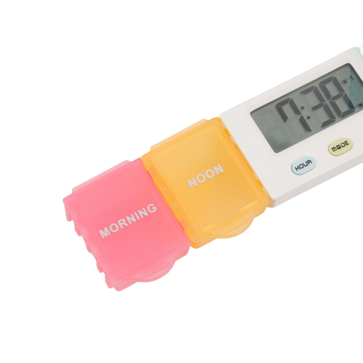 Electronic Medicine Box Detachable Washable Large Capacity Portable Tablet Case with Timer Reminder for Travel 4 Grids