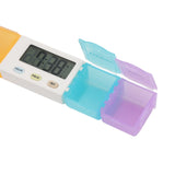 Electronic Medicine Box Detachable Washable Large Capacity Portable Tablet Case with Timer Reminder for Travel 4 Grids