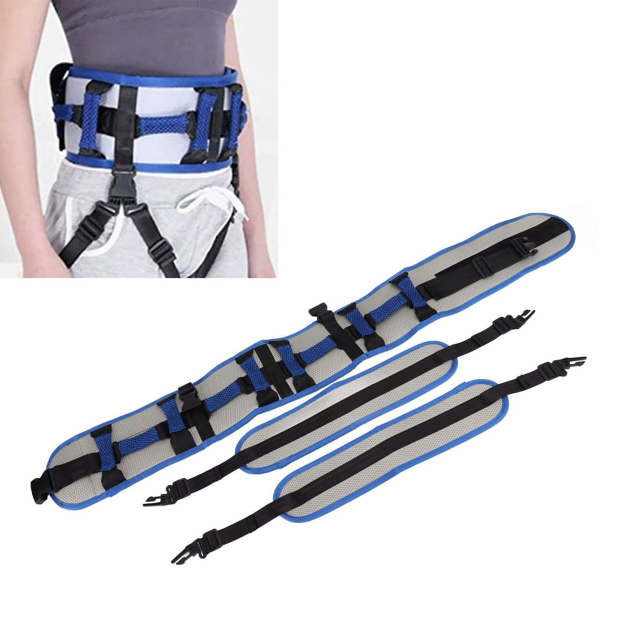 Transfer Gait Belt with Handles Quick Release Buckle Elderly Patient Stroke Hemiplegia Standing Rehabilitation Training Belt Walking Aids L, Waist 75‑140, Leg Circumference 45‑80