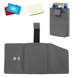 Minimalist Wallet Leather Credit Card Holder Coin Purse Portable Multi Function Card Holder Wallet for Men Women Grey