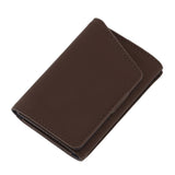 Minimalist Wallet Leather Credit Card Holder Coin Purse Portable Multi Function Card Holder Wallet for Men Women Brown - Top-Down View