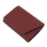 Minimalist Wallet Leather Credit Card Holder Coin Purse Portable Multi Function Card Holder Wallet for Men Women Brownish Red