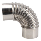 Stainless Steel Elbow Chimney Stove Pipe 90 Degrees Bending Chimney Flue Adapter Tube - Front View