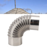 Stainless Steel Elbow Chimney Stove Pipe 90 Degrees Bending Chimney Flue Adapter Tube - Extra Image