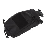 Outdoor Backpack Shoulder Strap Pouch Clip On Pouch Backpack Attachment Bag for Hikers Black - Top-Down View