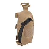 Outdoor Backpack Shoulder Strap Pouch Clip On Pouch Backpack Attachment Bag for Hikers Khaki - Side View