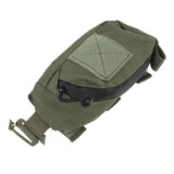 Outdoor Backpack Shoulder Strap Pouch Clip On Pouch Backpack Attachment Bag for Hikers OD Green - 45-Degree Angle