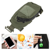 Outdoor Backpack Shoulder Strap Pouch Clip On Pouch Backpack Attachment Bag for Hikers OD Green