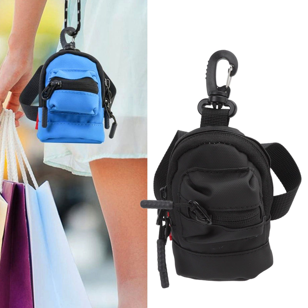 Mini Coin Purse Portable Cash Pouch Wallet Key Chain Data Cable Accessories Storage Bag Black