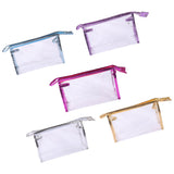 5PCS Clear Cosmetic Bag Five Colors Transparent Fashion PU Leather Handbag Makeup Bag Travel Storage Bag - Front View