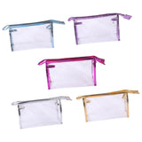5PCS Clear Cosmetic Bag Five Colors Transparent Fashion PU Leather Handbag Makeup Bag Travel Storage Bag - Top-Down View
