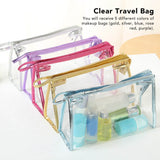 5PCS Clear Cosmetic Bag Five Colors Transparent Fashion PU Leather Handbag Makeup Bag Travel Storage Bag - Extra Image