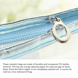 5PCS Clear Cosmetic Bag Five Colors Transparent Fashion PU Leather Handbag Makeup Bag Travel Storage Bag