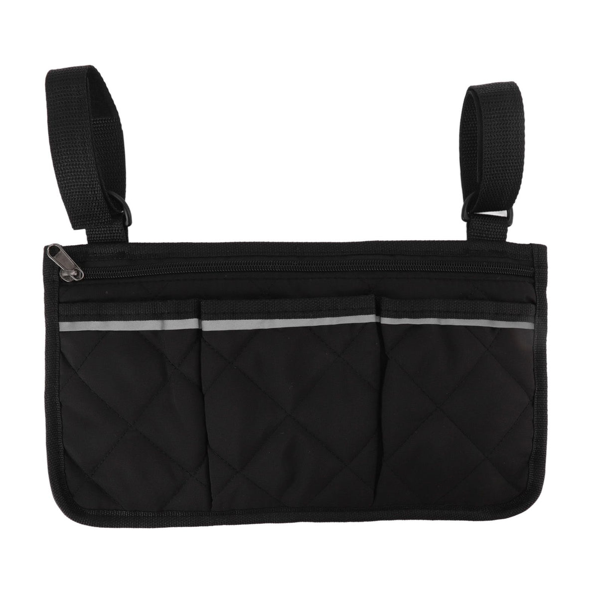 Wheelchair Pouch Bag Waterproof Polyester Multi Pocket Design Wheelchair Side Pocket for Outdoor Mobile Chair Black