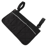 Wheelchair Pouch Bag Waterproof Polyester Multi Pocket Design Wheelchair Side Pocket for Outdoor Mobile Chair Black - Side View