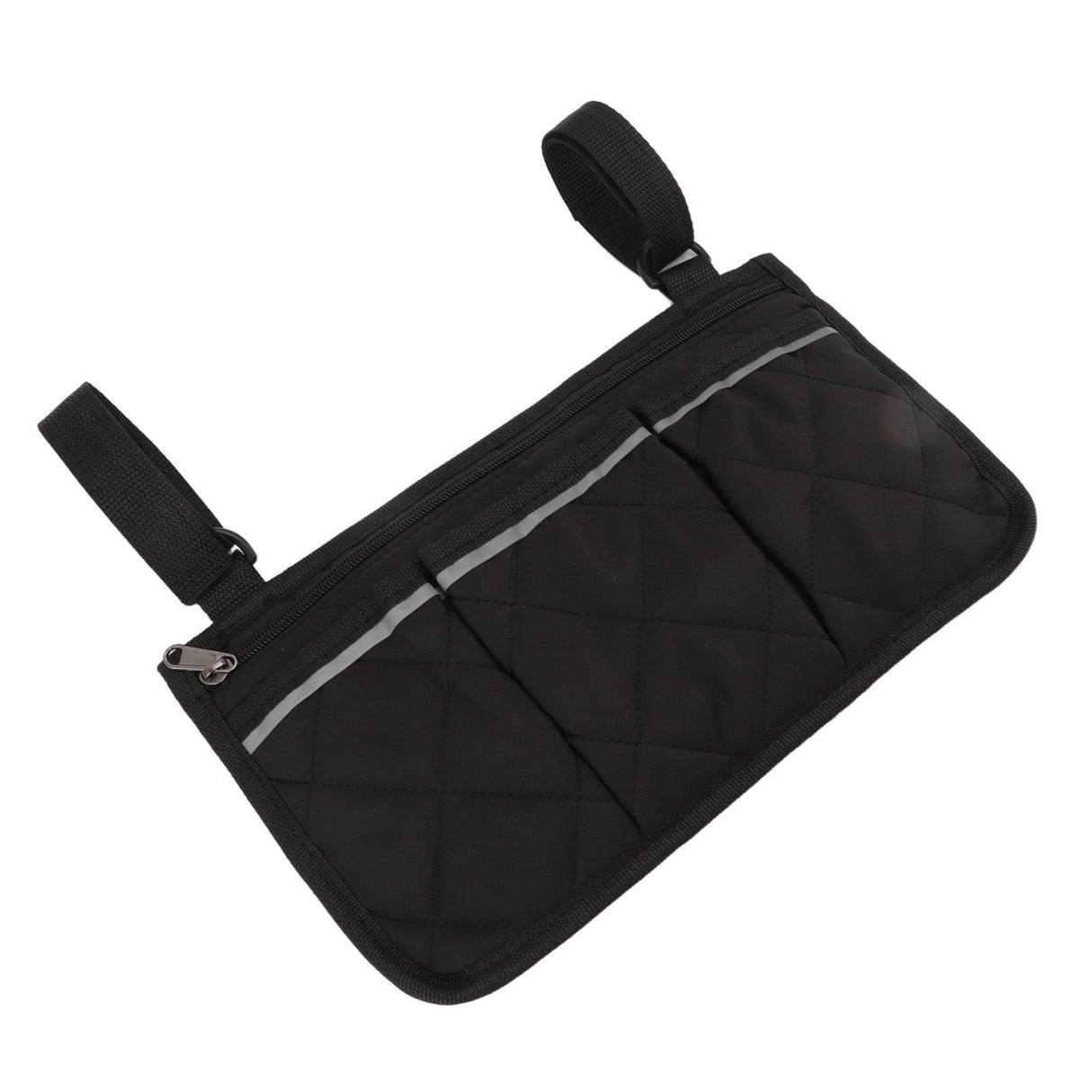 Wheelchair Pouch Bag Waterproof Polyester Multi Pocket Design Wheelchair Side Pocket for Outdoor Mobile Chair Black