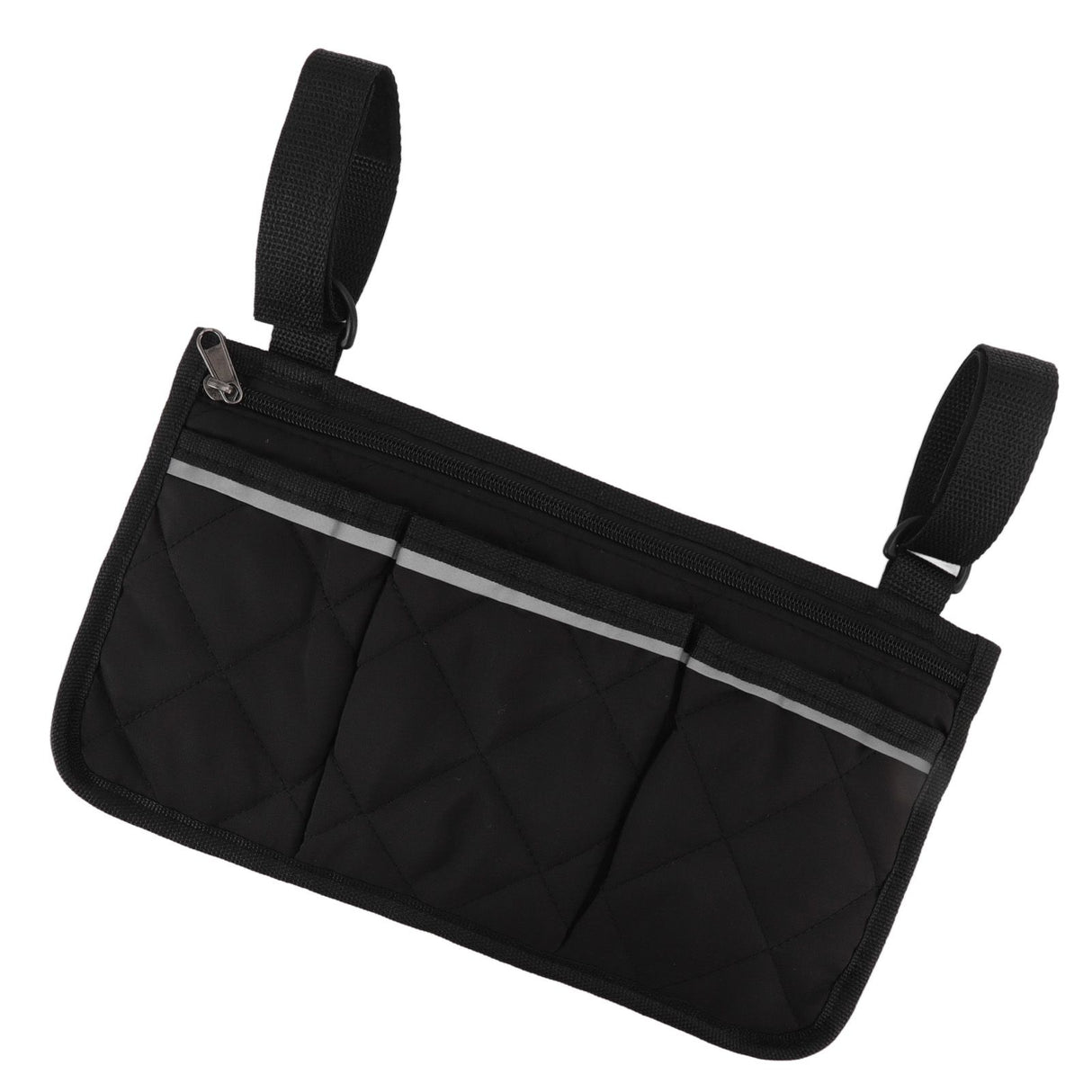 Wheelchair Pouch Bag Waterproof Polyester Multi Pocket Design Wheelchair Side Pocket for Outdoor Mobile Chair Black