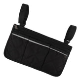 Wheelchair Pouch Bag Waterproof Polyester Multi Pocket Design Wheelchair Side Pocket for Outdoor Mobile Chair Black