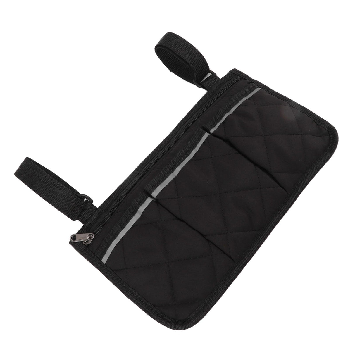 Wheelchair Pouch Bag Waterproof Polyester Multi Pocket Design Wheelchair Side Pocket for Outdoor Mobile Chair Black
