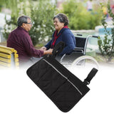 Wheelchair Pouch Bag Waterproof Polyester Multi Pocket Design Wheelchair Side Pocket for Outdoor Mobile Chair Black - Extra Image