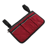 Wheelchair Pouch Bag Waterproof Polyester Multi Pocket Design Wheelchair Side Pocket for Outdoor Mobile Chair Red
