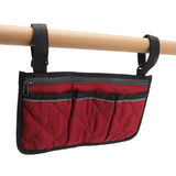 Wheelchair Pouch Bag Waterproof Polyester Multi Pocket Design Wheelchair Side Pocket for Outdoor Mobile Chair Red